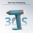 thumbnail image 3 of Tilswall Cordless Hot Glue Gun, High Temperature, 30s Fast Preheating Anti-drip Glue Gun, 2Ah USB-C Rechargeable, with 20 Pcs Mini Glue Sticks Set for DIY Craft, Home Decor, Blue, 3 of 9