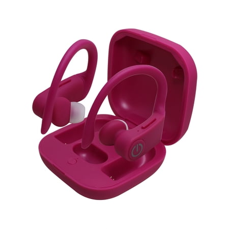 Zunammy True Wireless Bluetooth 5.0 Earbuds Earphone Ear Hook With Charging Base - Pink