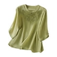 thumbnail image 1 of Camiseta bordada elegante para mujer: blusa clásica informal de cuello redondo, 1 of 3