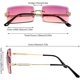 thumbnail image 2 of 3 Pack Square Rimless Sunglasses Vintage Clear Women Men, 2 of 5