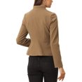 thumbnail image 3 of INSPIRE CHIC Women's Peplum Cropped Woolen Jacket Coat XL Brown, 3 of 6