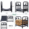 thumbnail image 4 of Wrought Iron Log Rack, Firewood Storage Holder, Heavy Duty Fireside Log Bin for Fireplace Stove Accessories, 4 of 7