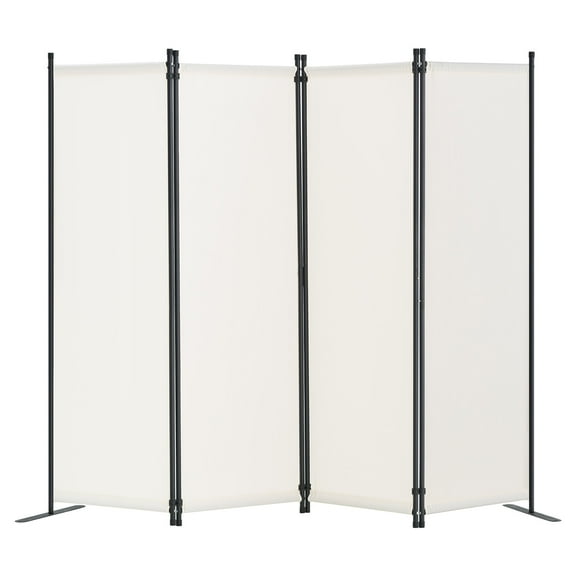 VEVOR Room Divider, 4 Panel Room Dividers and Folding Privacy Screens, Fabric Partition Room Dividers for Office, Bedroom, Dining Room, Study, Freestanding, White