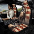 thumbnail image 2 of Xixirimido Car Seat Covers for Front Seats 5Pcs Car Accessories with Seat Belt Covers & Center Console Cover Universal Fit for SUVs,Vans,Trucks,Sedans, Hunting Elk US Flag, 2 of 8