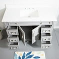 thumbnail image 4 of 48" Bathroom Vanity with Sink, Freestanding Solid Wood Bathroom Makeup Cabinet W/ 2 Doors and 6 Drawers, Bathroom Vanity Storage Organizer with Carrara White Quartz Countertop, Titainum Grey, 4 of 10