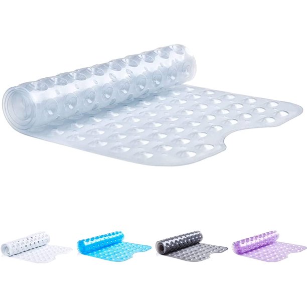 Nonslip Bath Mat With Suction Cups Clear 100x40cm40x16in Extra Long