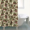 thumbnail image 4 of Beige Christmas Pine Cone Pattern Shower Curtain 84"x72" ,Bathroom Decorative Shower Curtains Set with 12 Hooks,Modern Waterproof Washable Shower Curtain, 4 of 6