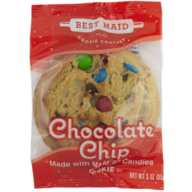 Best Maid Individually Wrapped Chocolate Chip with M and Ms Cookie, 3