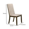 thumbnail image 5 of Fabric Dining Chair with Wooden Backing, Set of 2, Beige- Saltoro Sherpi, 5 of 5