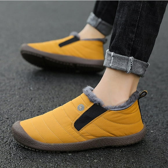 jsaierl Couples Comfortable Casual Shoes Women's Men Winter Water-resistant Flat Fleece Lined Boots