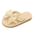 thumbnail image 5 of Rokment Women's Beach Platform Flip Flops Bohemian Flower Lace Bow Memory Foam Dress Slip on Sandals Bride Wedding Casual Flat Thongs Slides Summer Slippers Yellow Size 7, 5 of 6
