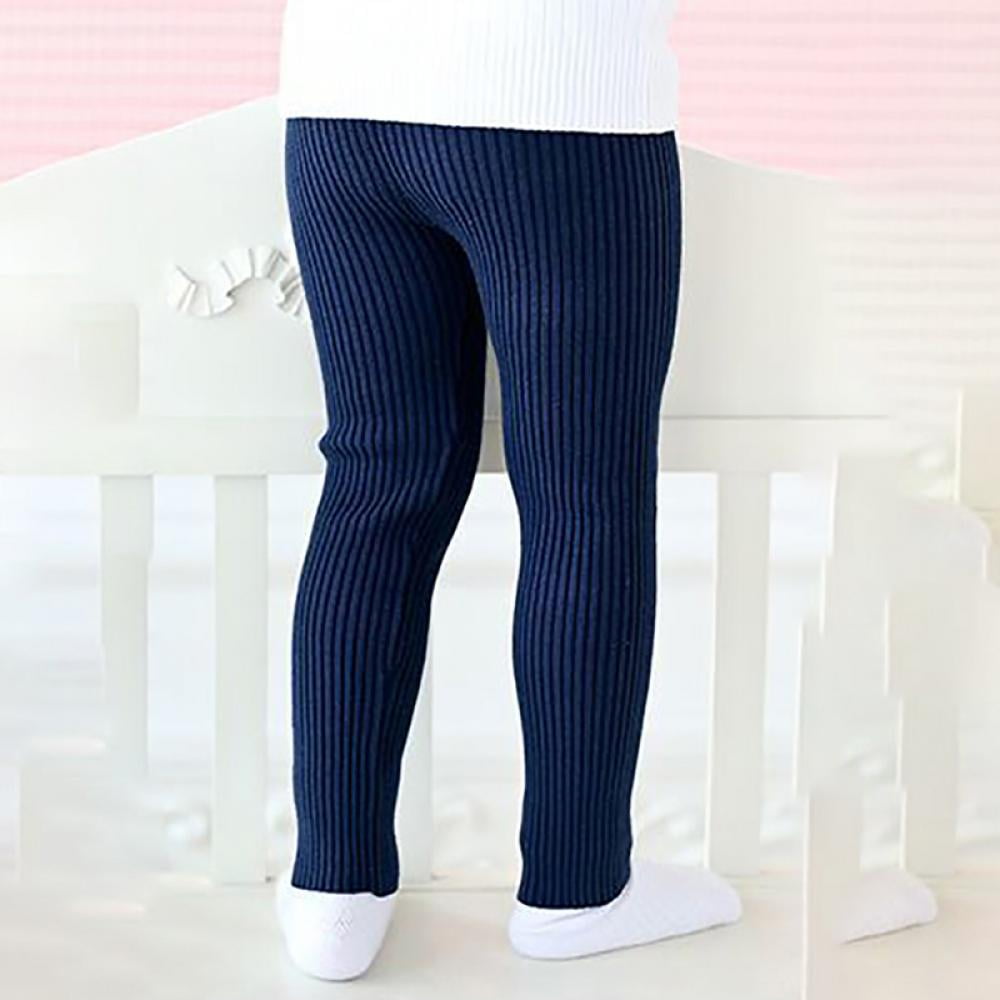 4 Pairs Baby Toddler Girls Cotton Knit Footless Leggings Cute Lace Trim with Bow Pants Newborn Infant Tights Pantyhose 