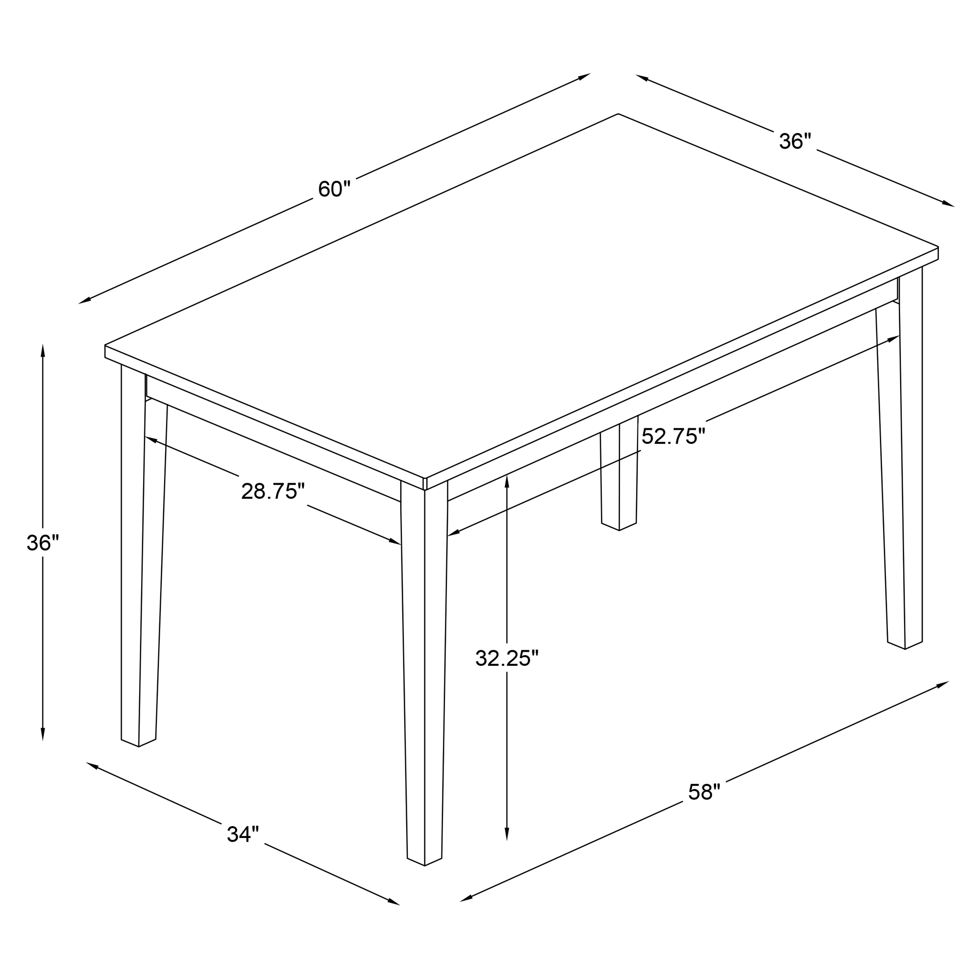 Powell Drew Counter Height Dining Table, White