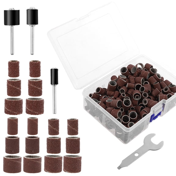 307Pcs Sanding Drum Set 80 120 240 Grit Drum Sander Sanding Sleeves for Rotary Tool Multiple Sizes Sanding Band Sleeves Sanding Kit Multipurpose Sanding Drum Kit for Polishing