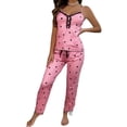 thumbnail image 5 of Pyjama Col en V Confortable avec Boutons et Bretelles pour la Maison, 5 of 5