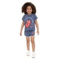 thumbnail image 4 of Rolling Stones Toddler Girls T-Shirt and Shorts Set, 2-Piece, Sizes 2T-5T, 4 of 11