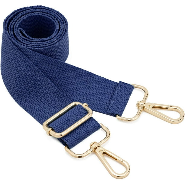 1pcs Wide Shoulder Bags Strap,Adjustable Replacement Bag Strap with Metal  Hooks (dark blue) 