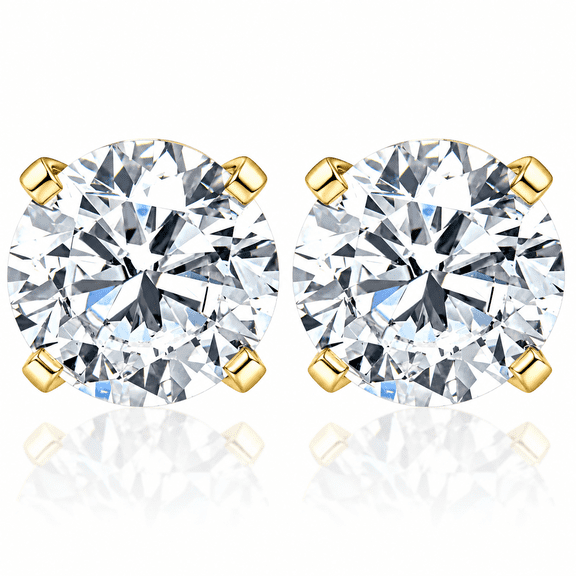 Pompeii 1.50ct Lab Grown Diamond Studs 14k Yellow Gold Screw Backs (F,VS)