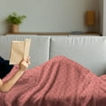 thumbnail image 3 of Geometric Soft Flannel Fleece Throw Blanket, Horizontal Diamond Line Pattern Design with Chevron Lines Tile Print, Cozy Plush for Indoor and Outdoor Use, 70" x 90", Coral Cream Salmon, by Ambesonne, 3 of 5