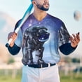 thumbnail image 5 of Lsque Astronauts Start Running Pattern Mens Polo Golf Shirts Funny Graphics Shorts Sleeve Button Shirts Baseball T-shirt-4X-Large, 5 of 7