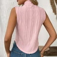 thumbnail image 4 of cocolona Womens Summer Sleeveless Tank Tops Fashion Casual Slim High Neck Pleated Tops Comfy Trendy Shirts, 4 of 6
