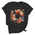 thumbnail image 6 of Women's T Shirts 4th of July Patriotic Shirts for Women American Flag Shirt Cute Graphic Tees Casual Summer T-Shirts Crew Neck Short Sleeve Tops New Black XL, 6 of 7