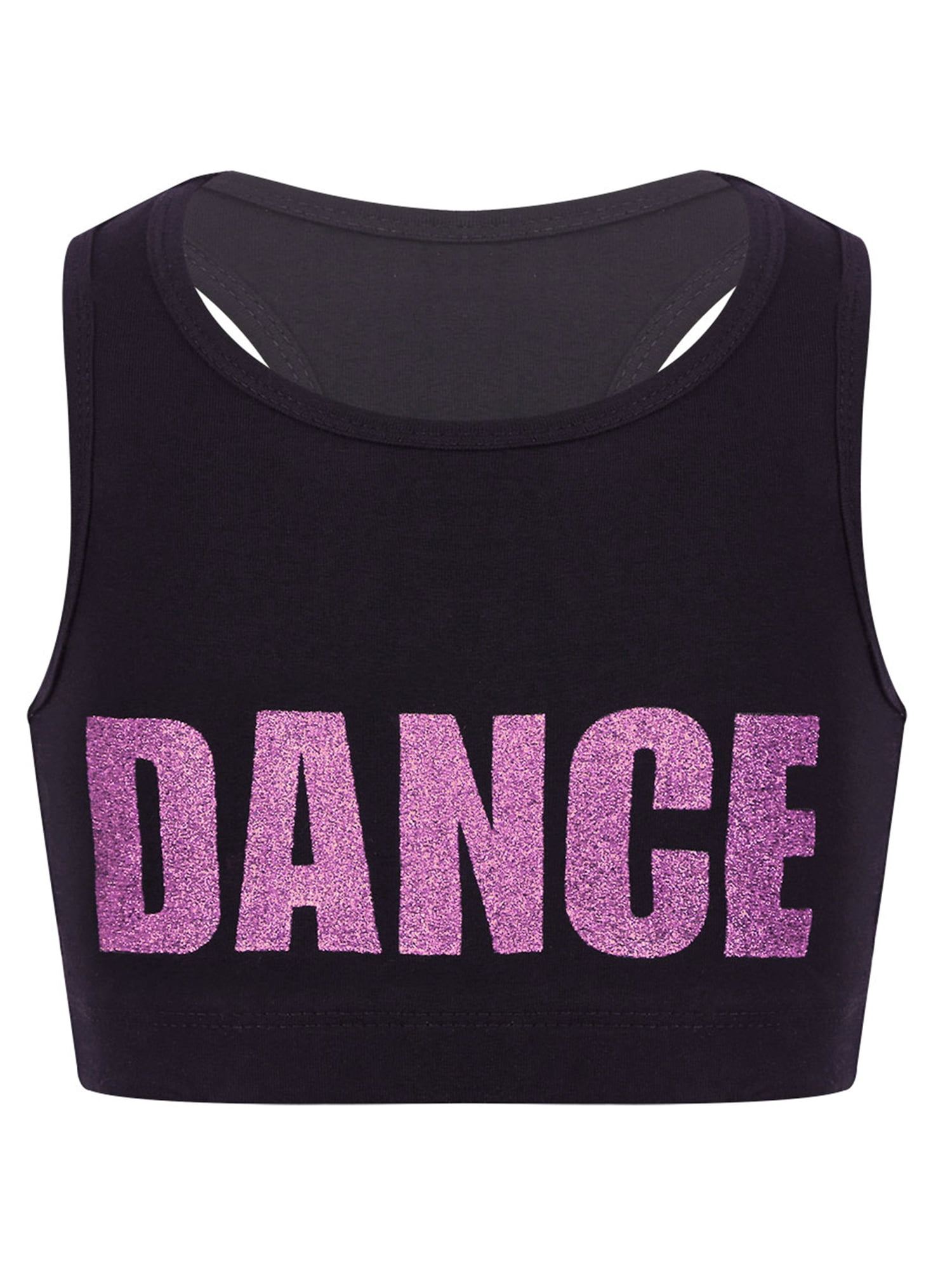 iiniim Girls 2-Piece Active Set Sports Crop Tank Tops Bra with Athletic Leggings Set Dancewear A Pink&Black 6