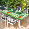thumbnail image 2 of St. Patrick's Day Table Cloths for 4 Foot Rectangle Tables, Spring Shamrock Leaves Gnomes Flower Green Patio Waterproof Elastic Fitted Tablecloths, Washable Rectangular Table Cover for Camping, 2 of 8