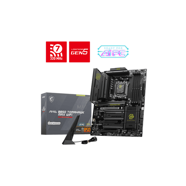 MSI MAG B850 TOMAHAWK MAX WIFI Carte Mère de Bureau de Jeu - Jeu de Puces AMD B850 - Socket AM5 - ATX (magb850tomahawkmaxwifi)