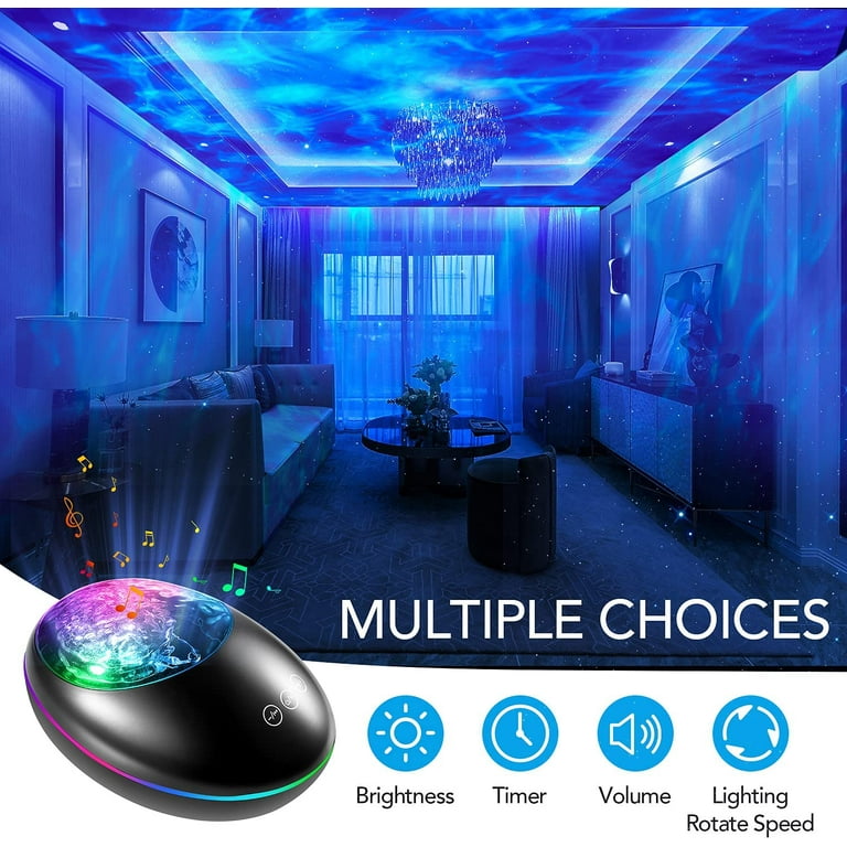 One Fire Galaxy Projector,Night Light Projector Star Projector Bedroom Ocean Wave Projector Kids White Noise Music Bluetooth Starlight,Star Projector