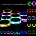 thumbnail image 2 of ShenMo Pack of 2 Solar LED Car Cup Rack Pad Drink Bottle Waterproof Built-in Lamp and Vibration Sensor Car Decoration Light (Color), 2 of 5