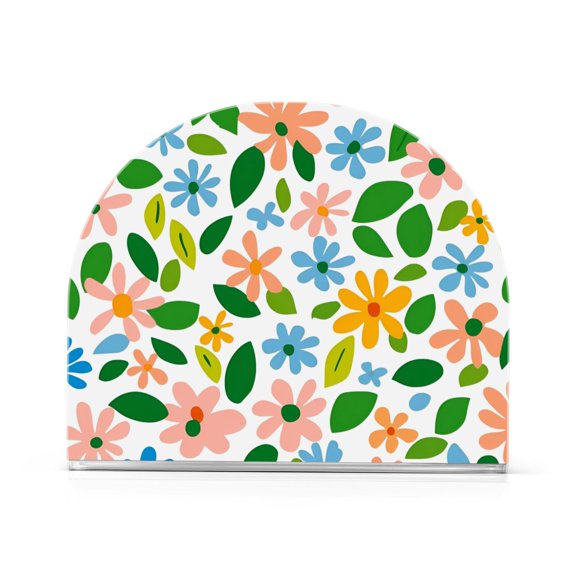 Yayeee Napkin Holder for Table Kitchen Paper Tissue Organization, Retro Blue Floral