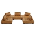 thumbnail image 2 of Saunter Tufted Vegan Leather Vegan Leather 5-Piece Sectional Sofa-EEI-5211-TAN, 2 of 7