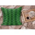 thumbnail image 2 of Irish Fluffy Throw Pillow Cushion Cover, Antique Tartan Inspired Symmetrical Checkered Diamond Line Plaid Fashion, Decorative Square Pillow Case, 26" x 26", Green Dark Green Yellow, by Ambesonne, 2 of 5