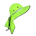 thumbnail image 1 of Men High Visibility Sun Hat with Neck Flap Wide Brim Boonie Hat Bucket Cap Packable Adjustable (Neon Lime), 1 of 4