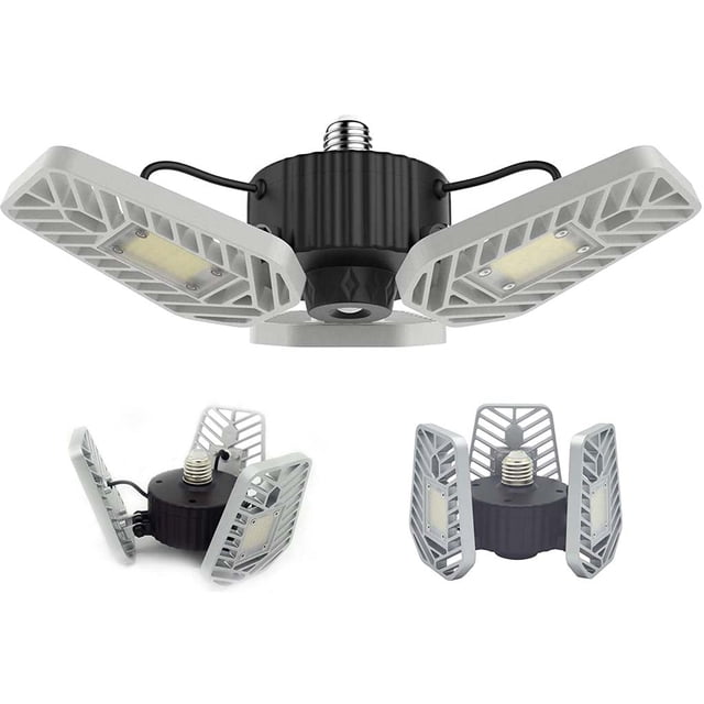 GL-6000 - GARAGE CEILING LIGHT LED 3WINGS 60W 6000LUMENS ADJUSTABLE