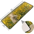 thumbnail image 2 of SKYSONIC Summer White Cow Runner Rug, 2' x 6' Non Slip with Rubber Backing Yellow Sunflowers Washable Soft Area Rug Carpet Entryway Rug Runner for Hallway Bedroom Kitchen Decor, 2 of 6