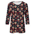 thumbnail image 5 of Plus Size Womens 3/4 Sleeve Tops Cute 3D Fruit Print T Shirts Casual Crewneck Tunic Basic Tee Shirt, 5 of 5
