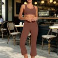 thumbnail image 4 of Aofany Two Piece Yoga Sets for Women Workout Outfits for Women 2 Piece Seamless Crop Tank High Waist Yoga Leggings Sets, 4 of 8