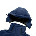 thumbnail image 5 of Mens Padded Jackets Casual Detachable Hood Long Sleeve Zipper Pocket Coat Hiking Outdoor Waterproof Windbreaker Warm Outwear Men's Lightweight Full Zip Jacket Blue M, 5 of 6
