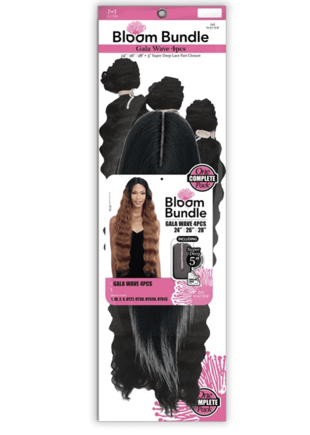 Bloom Bundle Weave GALA WAVE 4PCS by Mayde Beauty (24"26"28"+CL) (COLOR