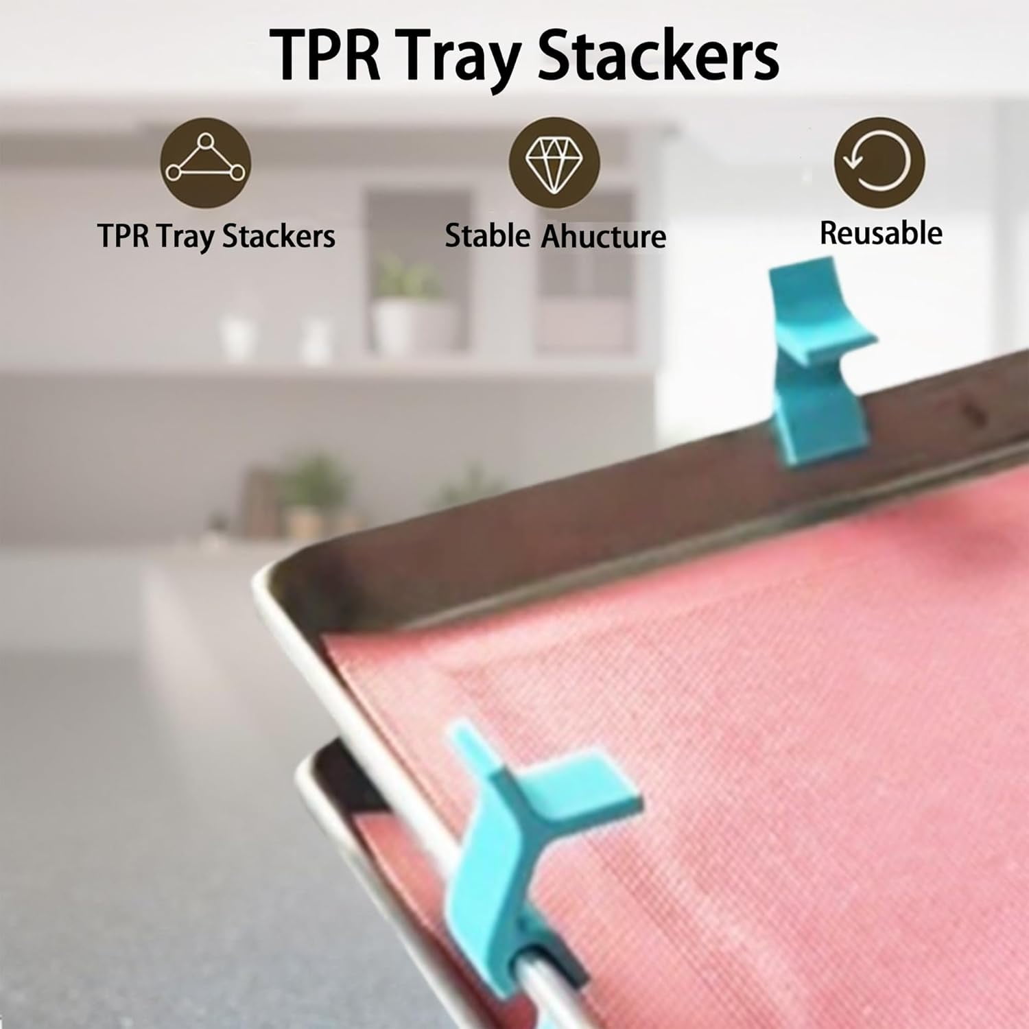 2024 New Baking Sheet Stackers: 12pcs Durable Cookie sheets Stackers, Tray Stackers for Oven Pan Pizza Pan