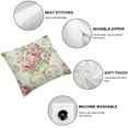 thumbnail image 4 of ONETECH Vintage Floral Throw Pillow Covers Set of 2 Pink Rose Flowers Leaf Pillow Cases Shabby Chic Couch Cushion Cover for Sofa Bedroom Living Room, Beige Pink, 4 of 6