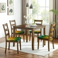 thumbnail image 6 of Stained Glass Landscape Seat Covers for Dining Room Chairs Set Of 4,Stretch Printed Washable Chair Seat Cover with Elastic Ties and Button,Removable Waterproof Couch Cushion Covers, 6 of 6