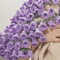 SENIURIS DIY Crochet Handmade Rose Blanket, Flower Bouquet Throw Blanket for Home Decor. (Material Package Violets, 31in)