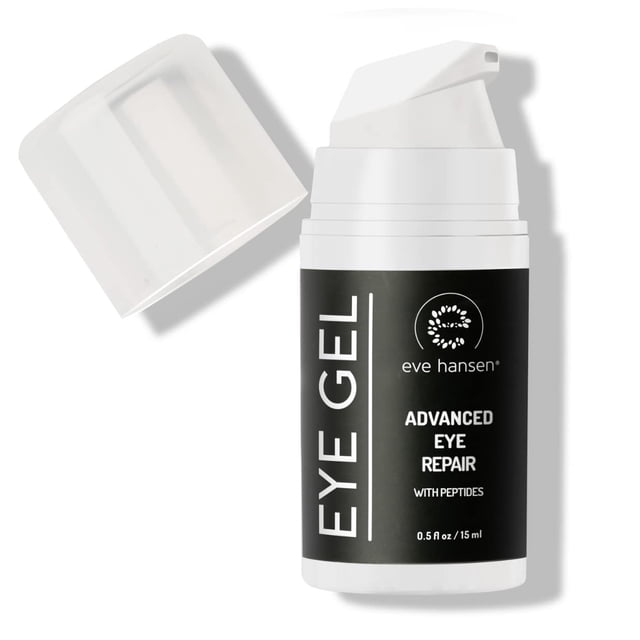 Gel para ojos Eve Hansen antienvejecimiento con péptidos, 15 ml, vegano, libre de crueldad animal