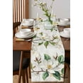 thumbnail image 2 of Hokiten Table Runners 72 Inches Long Dress Scarves, Flowers Leaves Farmhouse Kitchen/Dining Table Runner, Coffee Tablerunners, Farmhouse White Botanical Magnolia Retro 13x72 Inch, 2 of 7