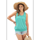 thumbnail image 3 of Camiseta de Tirantes Holgada de Verano para Mujer, Plisada, con Cuello Redondo, Informal, Sin Mangas, Azul Lago, XXL, 3 of 8