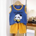 thumbnail image 2 of TOWED22 Toddler Boys Clothes for Baby Boy Summer Outfits Sleeveless Tank Top and Shorts Set 1-4t(Dark Blue,3-4 Y), 2 of 4