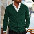 thumbnail image 2 of WTXUE Sweaters Long Sleeve, V-Neck Cardigan for Men Mens Button Solid V Neck Slim Warm Sweater Coat Knit Tops Solid | Officewear for Men Green M, 2 of 6